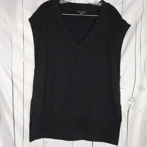 Athleta Retroterry Black V-Neck Athletic  Sleeveless Sweatshirt NWT